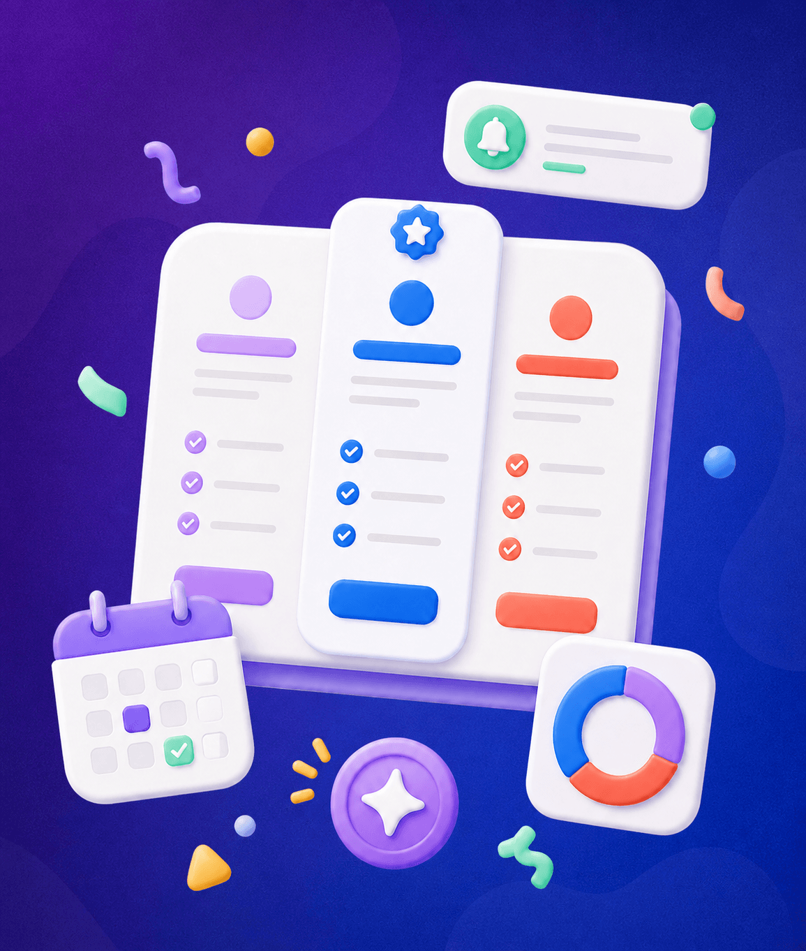 Floating pricing, calendar and notification widgets
